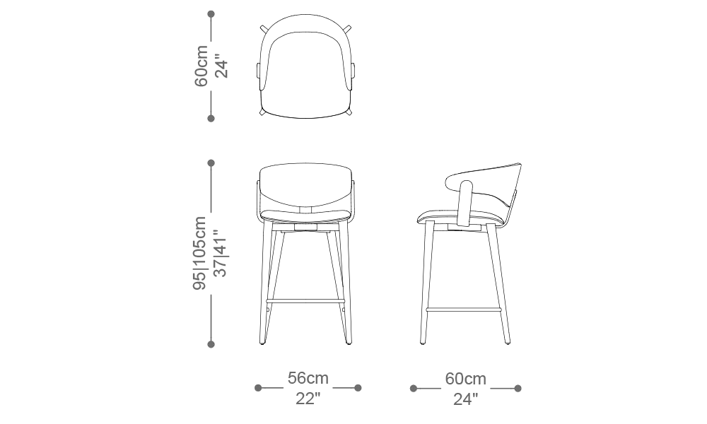 Image of the main dimensions of the product